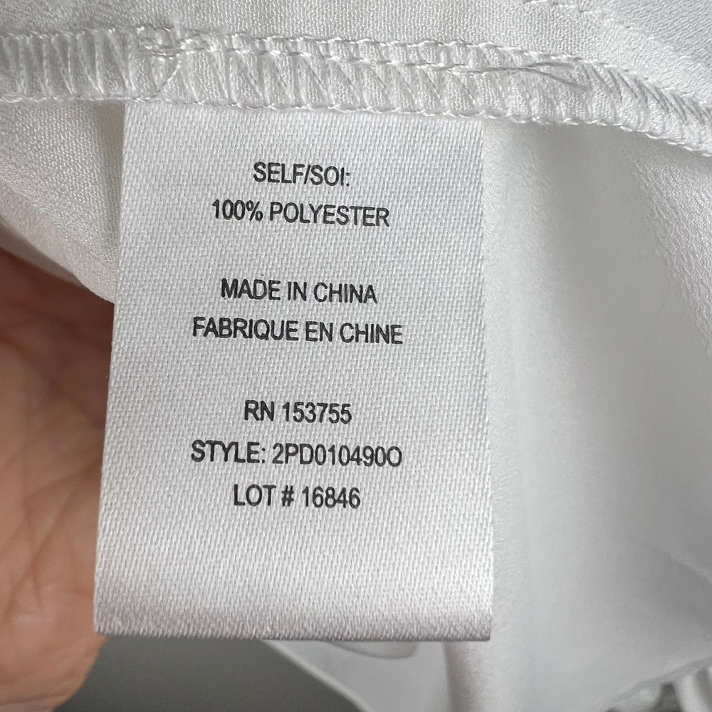 Haute Hippie White Balloon Sleeve Tie Neck Ruffle Blouse Size M - Picture 5 of 8